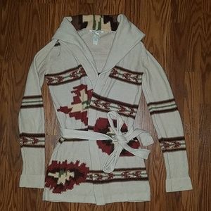 Lucky Brand Cotton/Linen Wrap Sweater